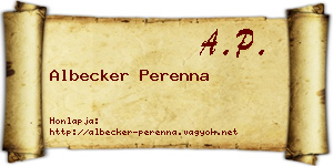 Albecker Perenna névjegykártya